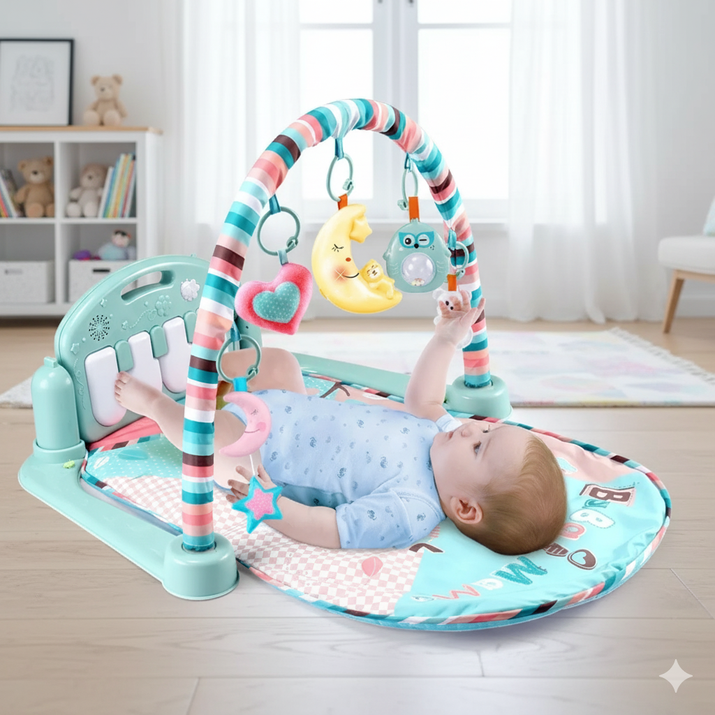Baby Fitness Play Gym with Piano – Music, Crawling Blanket & Activity Toys (0–36 Months)
