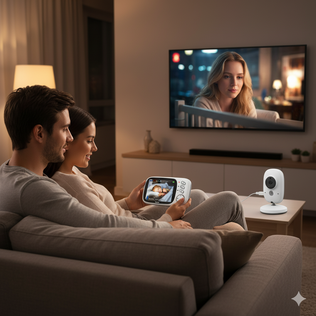 Smart Baby Monitor – 3.2” Display, Wireless Camera, Lullabies & Temperature Control