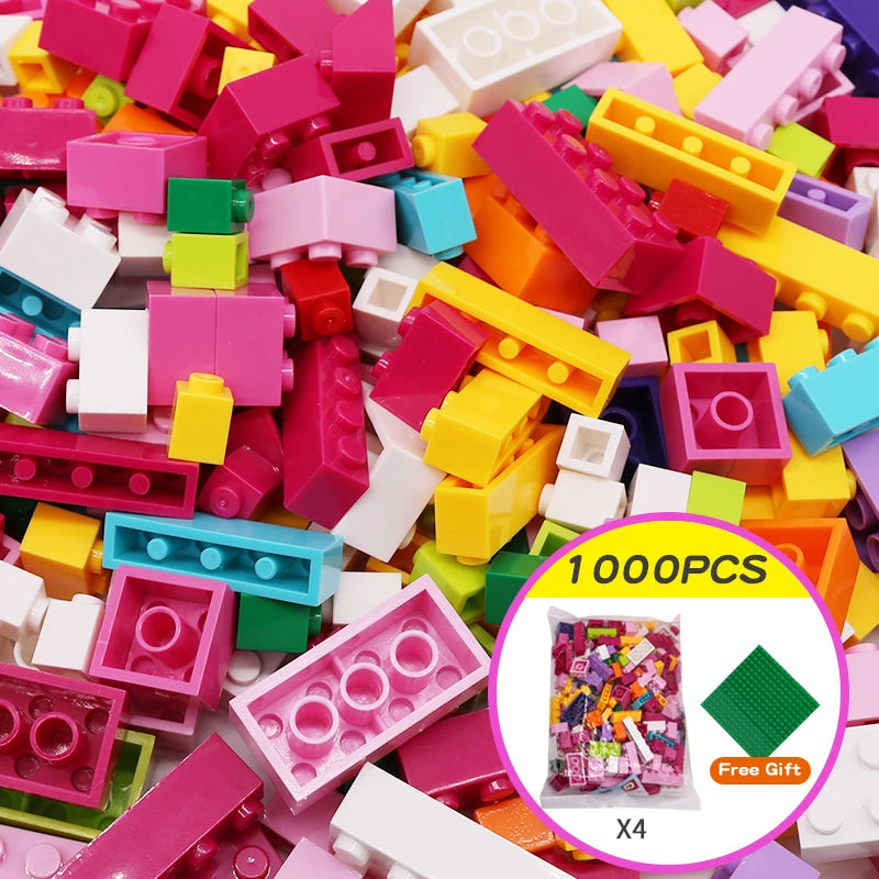 1000 Pieces DIY Creative Building Blocks Set – Classic City Bricks Educational Toy for Kids