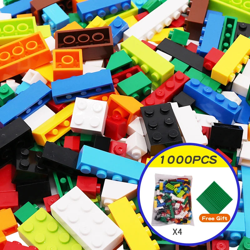 1000 Pieces DIY Creative Building Blocks Set – Classic City Bricks Educational Toy for Kids