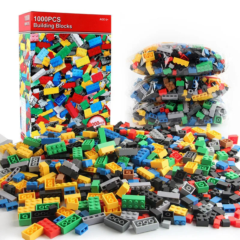 1000 Pieces DIY Creative Building Blocks Set – Classic City Bricks Educational Toy for Kids