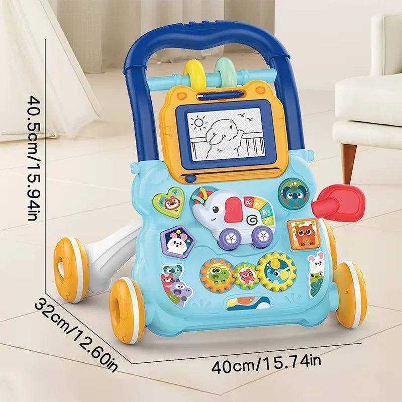 PANGDUBE Early Educational Baby Walker with Artboard Toy