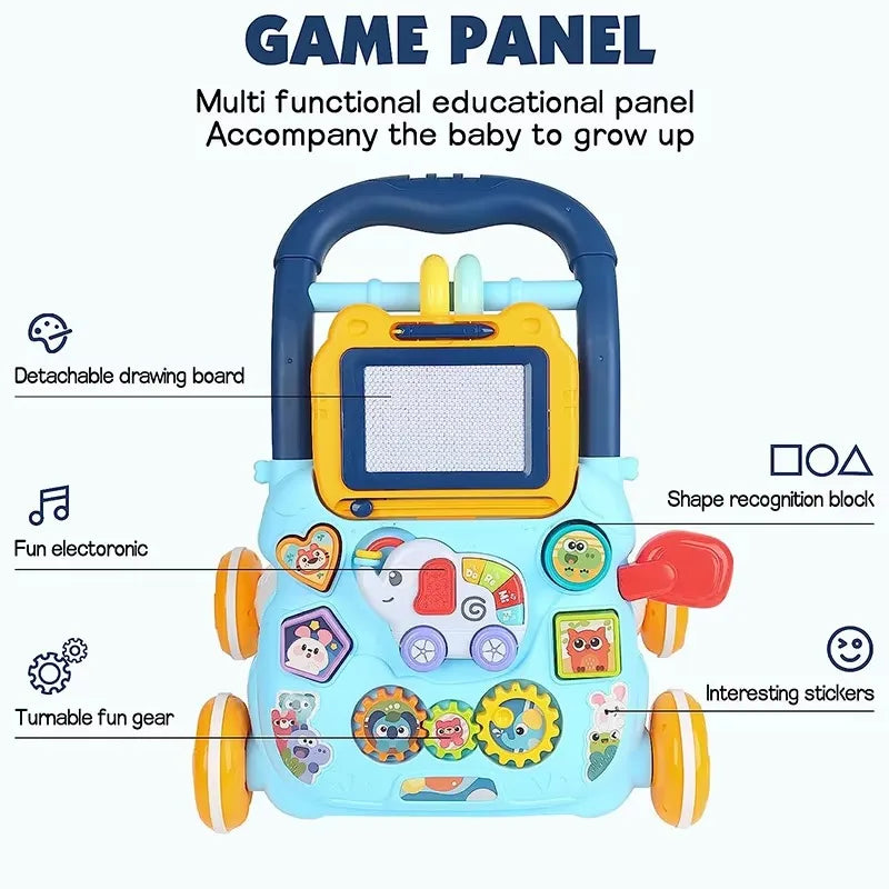 PANGDUBE Early Educational Baby Walker with Artboard Toy