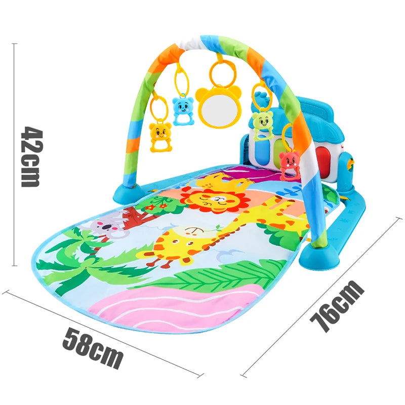 Baby Fitness Play Gym with Piano – Music, Crawling Blanket & Activity Toys (0–36 Months)