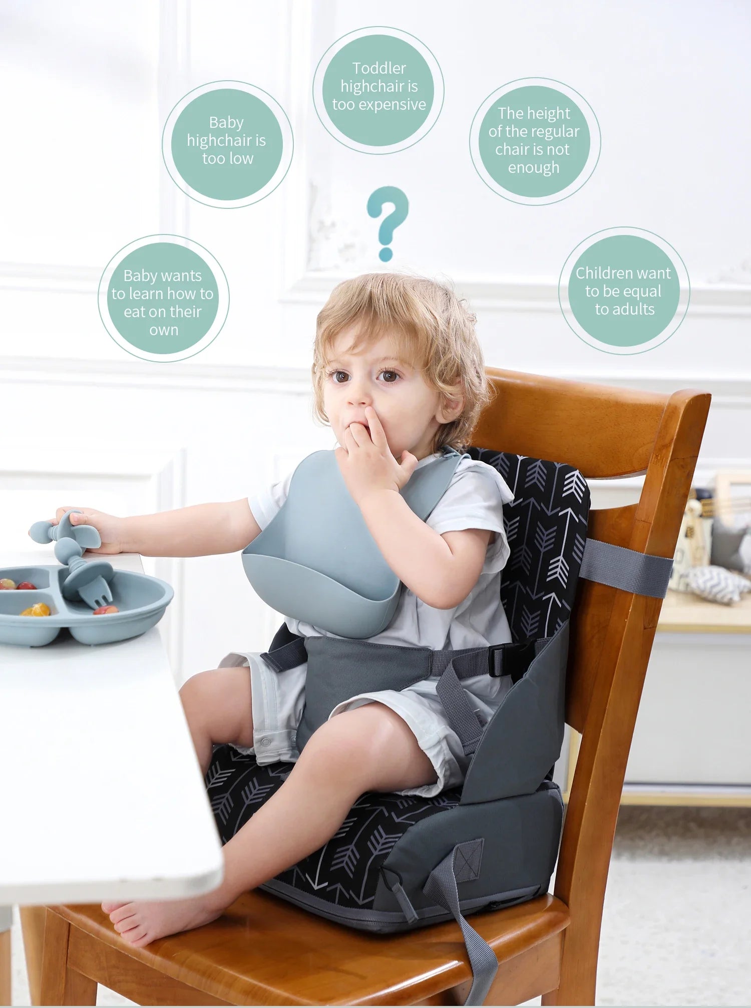 INSULAR Portable Foldable Anti-Slip Baby Dining Chair